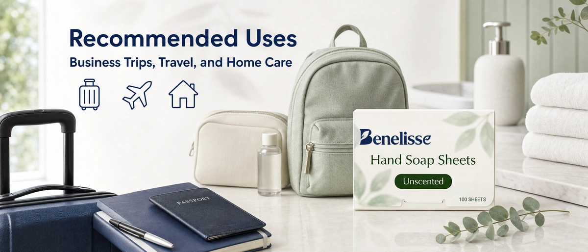 Hand Soap Sheets( Unscented ) Travel Size Recommended use scenarios